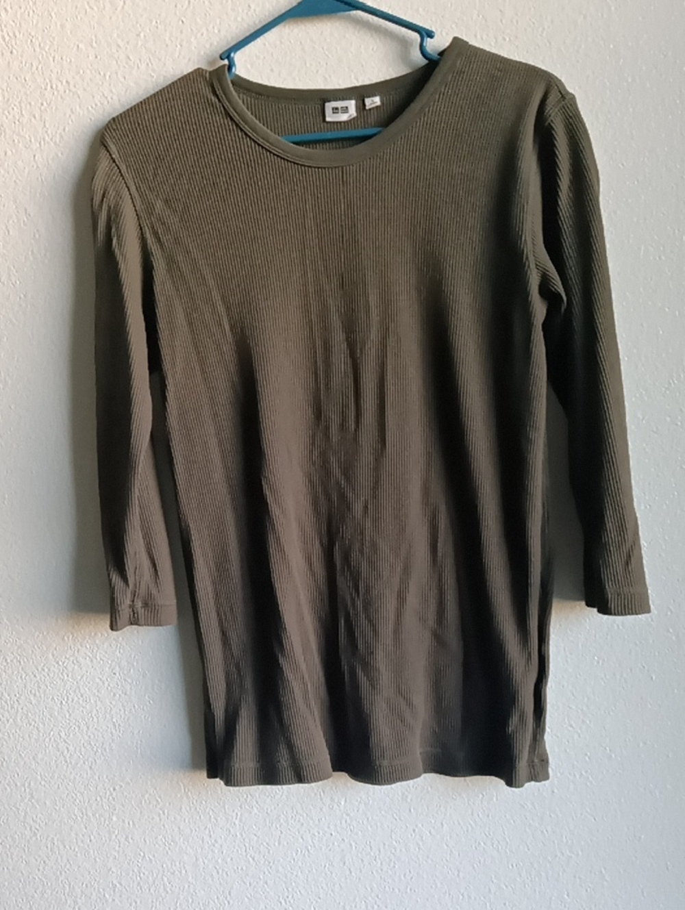 Uniqlo Olive Ribbed Crewneck Tunic